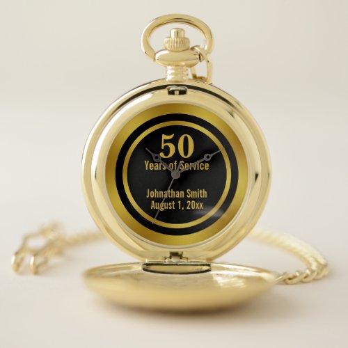 50 Years of Service Employee Appreciation Pocket Watch