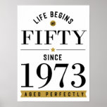 50 Years Old 1973 50th Birthday T-Shirt Sweatshirt Poster<br><div class="desc">With a sophisticated design this art is perfect for gifting people you like on your 40th birthday. For anyone who were born in 1973 still has the phrase Aged Perfectly. It can be both man and woman,  for sure anyone will like an item was done so carefully.</div>