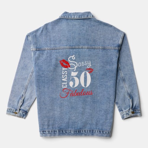 50 Years Old  50  Fabulous Since 1972 50th Birthd Denim Jacket