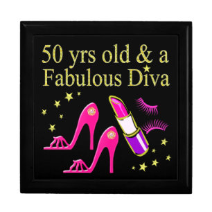50 YEARS OLD AND A FABULOUS DIVA KEEPSAKE BOX