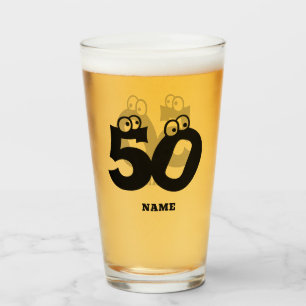 50 Years Old Birthday Personalized Eyeball Stein Glass