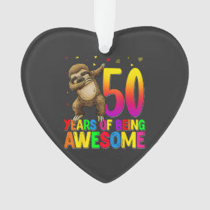 50 Years Old Birthday Sloth Dabbing 50th Birthday Ornament