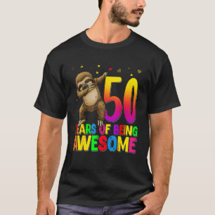 50 Years Old Birthday Sloth Dabbing 50th Birthday T-Shirt
