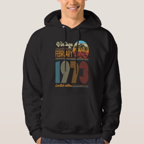 50 Years Old Birthday  Vintage February 1973 Women Hoodie