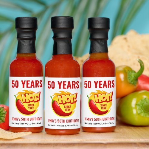 50 Years Old Custom 50th Birthday Party Gift Funny Hot Sauces