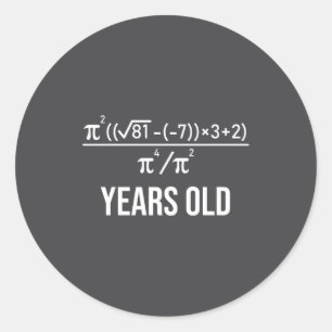 50 Years Old Equation Funny 50th Birthday Math  Classic Round Sticker