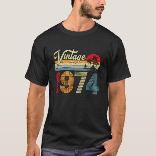 50 Years Old Gift Men Women Vintage 1974 50th Birt T_Shirt