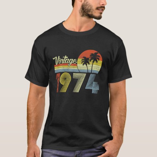 50 Years Old Retro Gifts Vintage 1974 50th T_Shirt