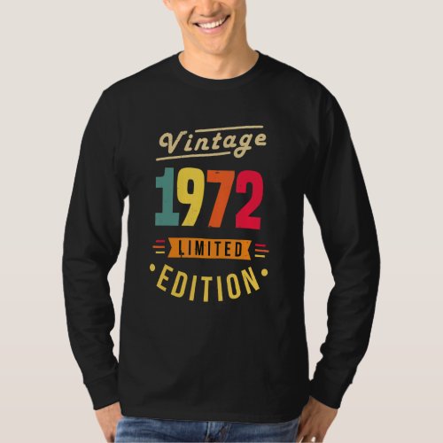 50 Years Old Vintage 1972  50th Birthday T_Shirt