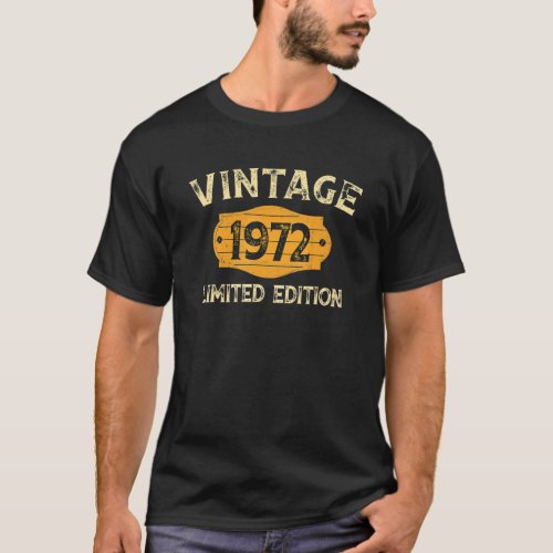 50 Years Old  Vintage 1972  50th Birthday T_Shirt