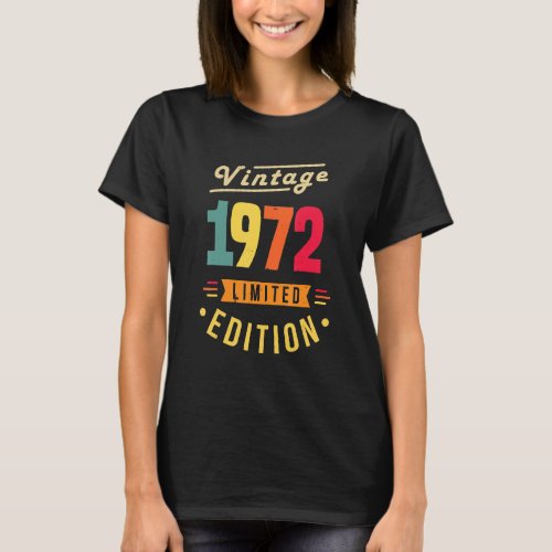 50 Years Old Vintage 1972  50th Birthday T_Shirt