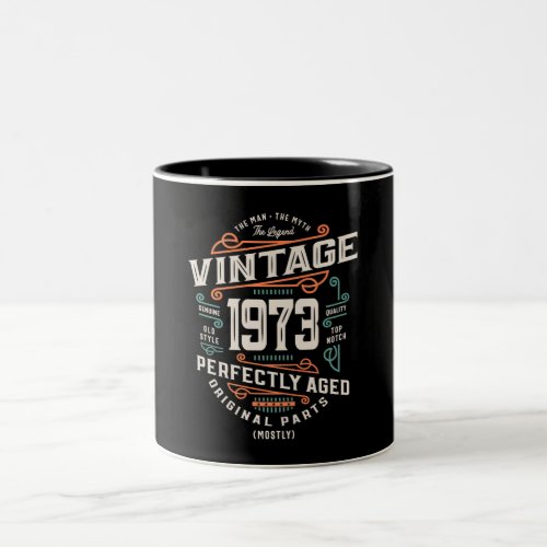 50 Years Old Vintage 1973 Man Myth Legend Two_Tone Coffee Mug