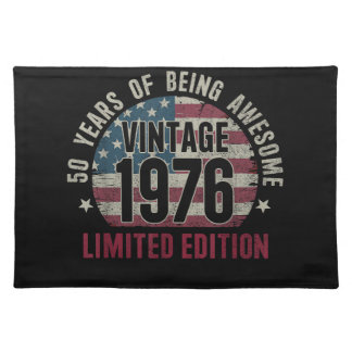 50 Years Old Vintage 1976 50th Birthday Limited Ed Cloth Placemat
