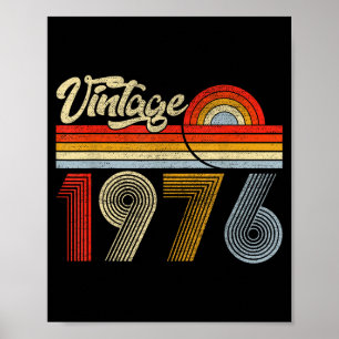 50 Years Old Vintage Made In 1976 50th Birthday Re Poster