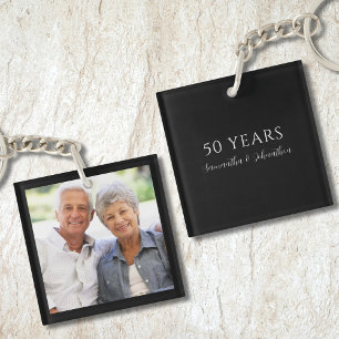 50 Years Photo Wedding Anniversary Keychain