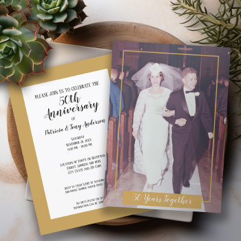 50 Years Together 50th Wedding Anniversary & Photo Invitation by JustWeddings at Zazzle