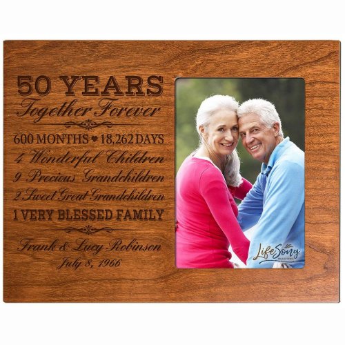 50 Years Together Forever Cherry Picture Frame