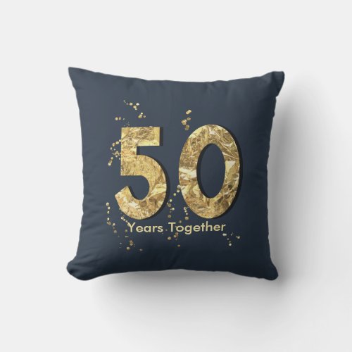 50 Years Together Golden Anniversary Pillow