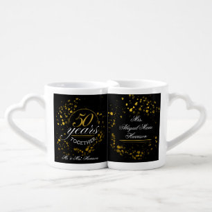 50 Years Together Golden Wedding Anniversary Coffee Mug Set