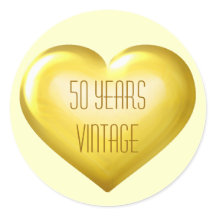 50 Years Vintage gold heart golden anniversary