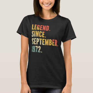 50 Years Vintage Legend Since September 1972 50th T-Shirt