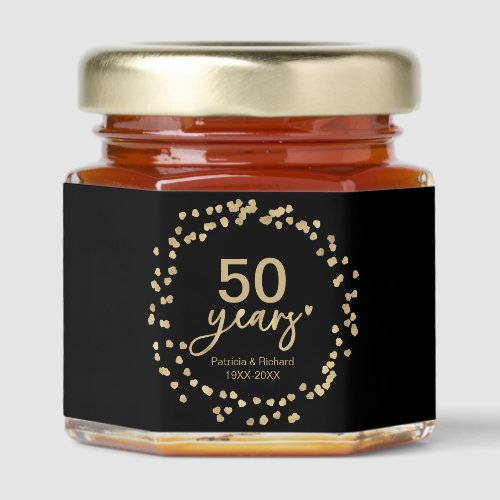 50 Years Wedding Anniversary Black Gold