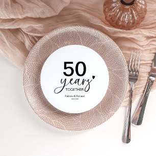50 Years Wedding Anniversary Charger Plate Insert Invitation