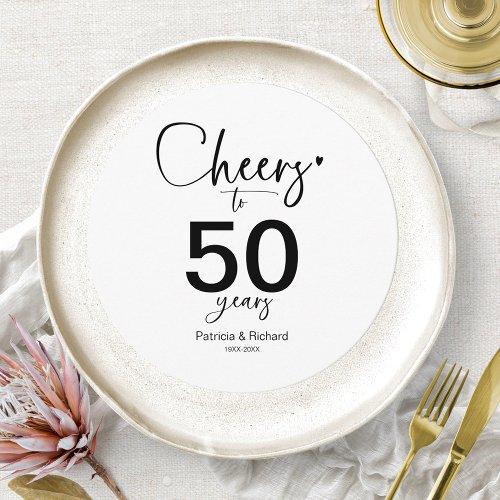 50 Years Wedding Anniversary Charger Plate Insert Invitation