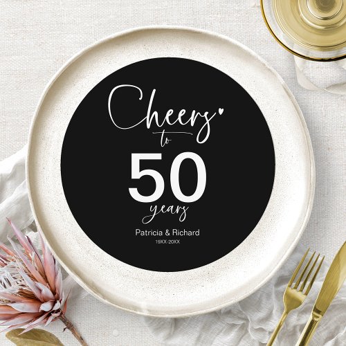 50 Years Wedding Anniversary Charger Plate Insert Invitation