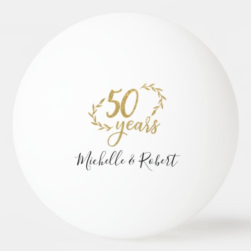 50 years wedding anniversary gift gold glitter ping pong ball