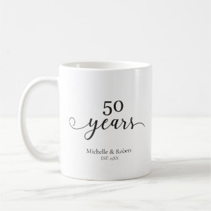 50 years wedding anniversary Minimal Elegant Coffee Mug