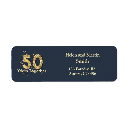 50 Years Wedding Anniversary Party Return Address Label