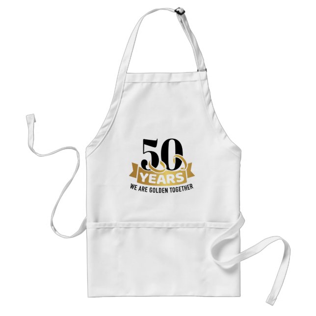 50 Years wedding anniversary we golden together Adult Apron (Front)