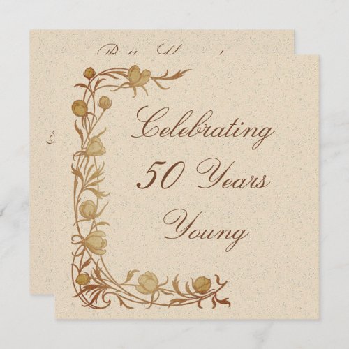 50 Years Young Birthday Invitation