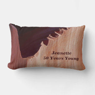 50 Years Young Canyon Abstract Custom Lumbar Lumbar Pillow