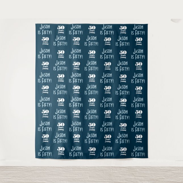 50 Years Young Party Backdrop Step and Repeat (Front)