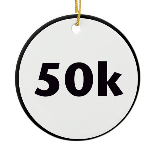 50k circle ceramic ornament
