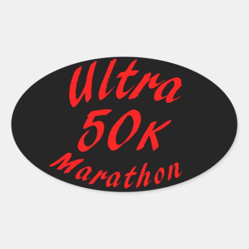 50K Ultra Marathon Oval Sticker