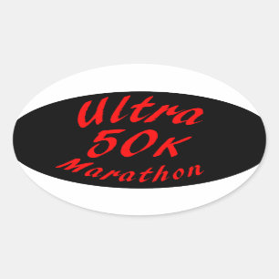 50K Ultra Marathon Oval Sticker