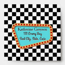 50's 1950's Sock Hop Rock &Rock Checkerboard Light