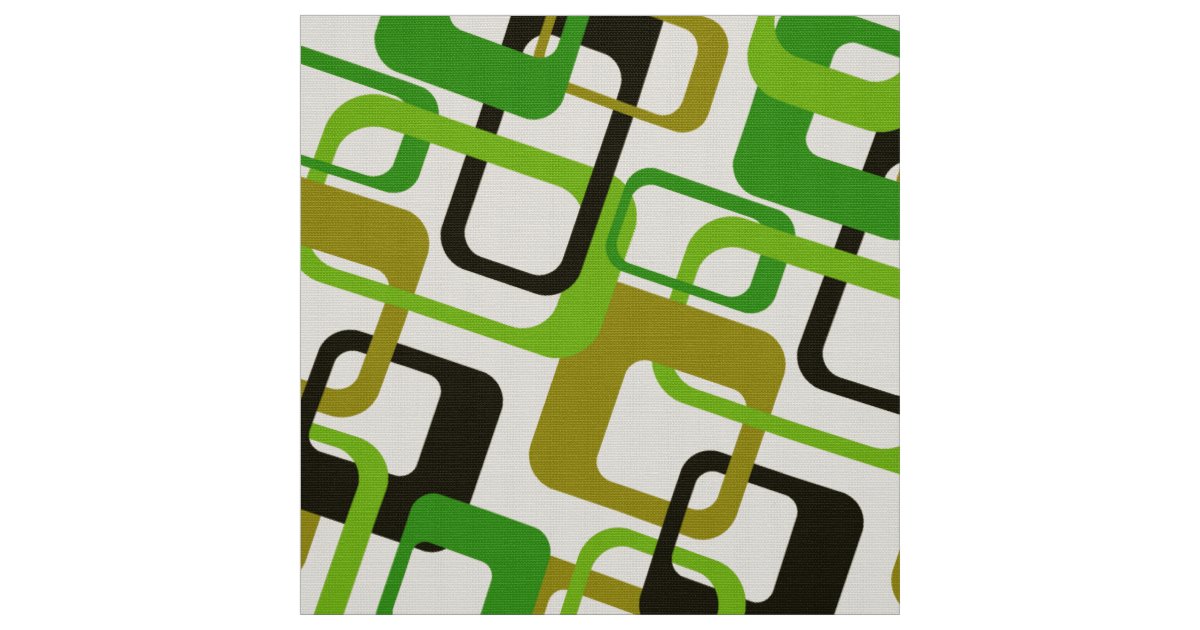 50s 60s 70s mod retro links pattern fabric | Zazzle