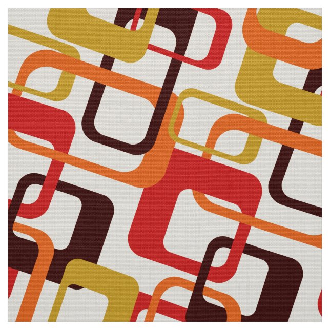 50s 60s 70s retro vintage link pattern fabric  (Swatch)