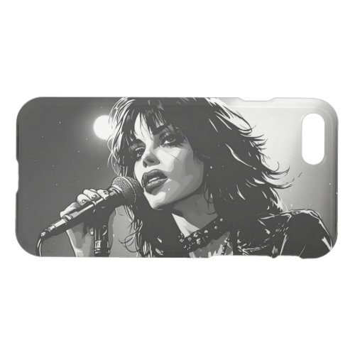 50s BW Graphic Comic Style Goth Punk Portrait iPhone SE/8/7 Case