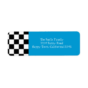 50's Checkered Return Address Label