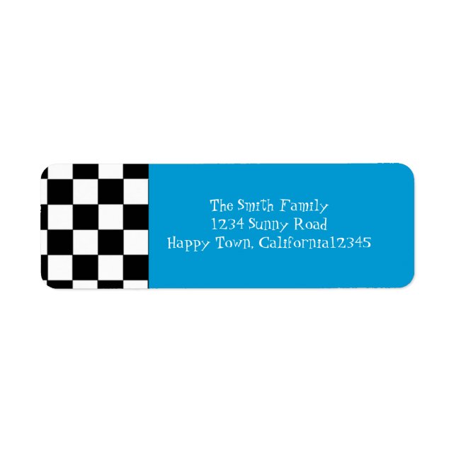 50's Checkered Return Address Label (Front)