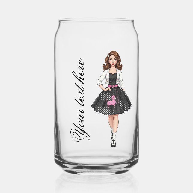 50s dall style editable  can glass (Front)