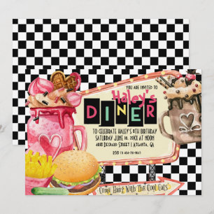 50's Diner Milkshake Party Invitation