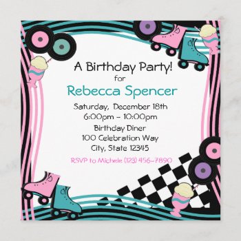 50's Diner Party Birthday Invitation by sheezl80 at Zazzle
