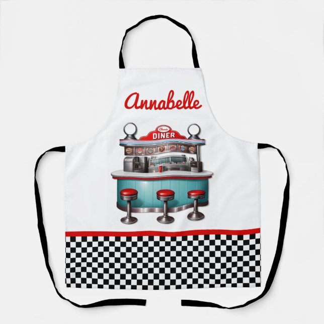 50's Diner Personalize Apron (Front)