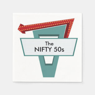 50s Diner Sign 1 Paper Napkins